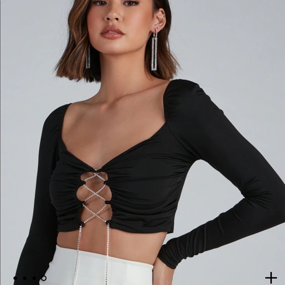 Windsor Rise & Stun crop top in IVORY